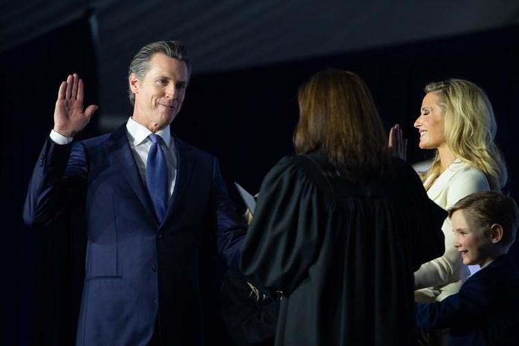 Newsom inauguration 2019 Andrew Nixon