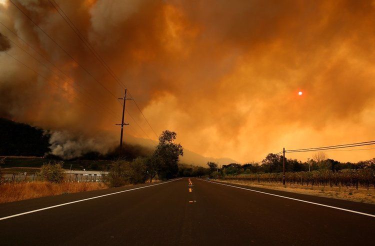 wildfire smoke sun