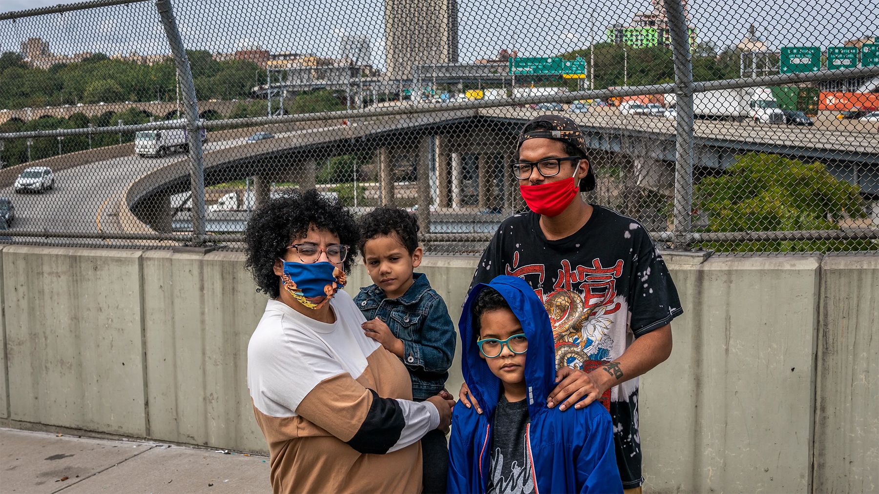 Elisha Bouret and her family in the Bronx, New York