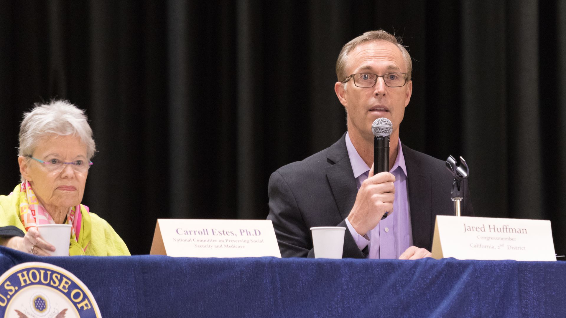 Jared Huffman during a townhall meeting in Petaluma March 2017